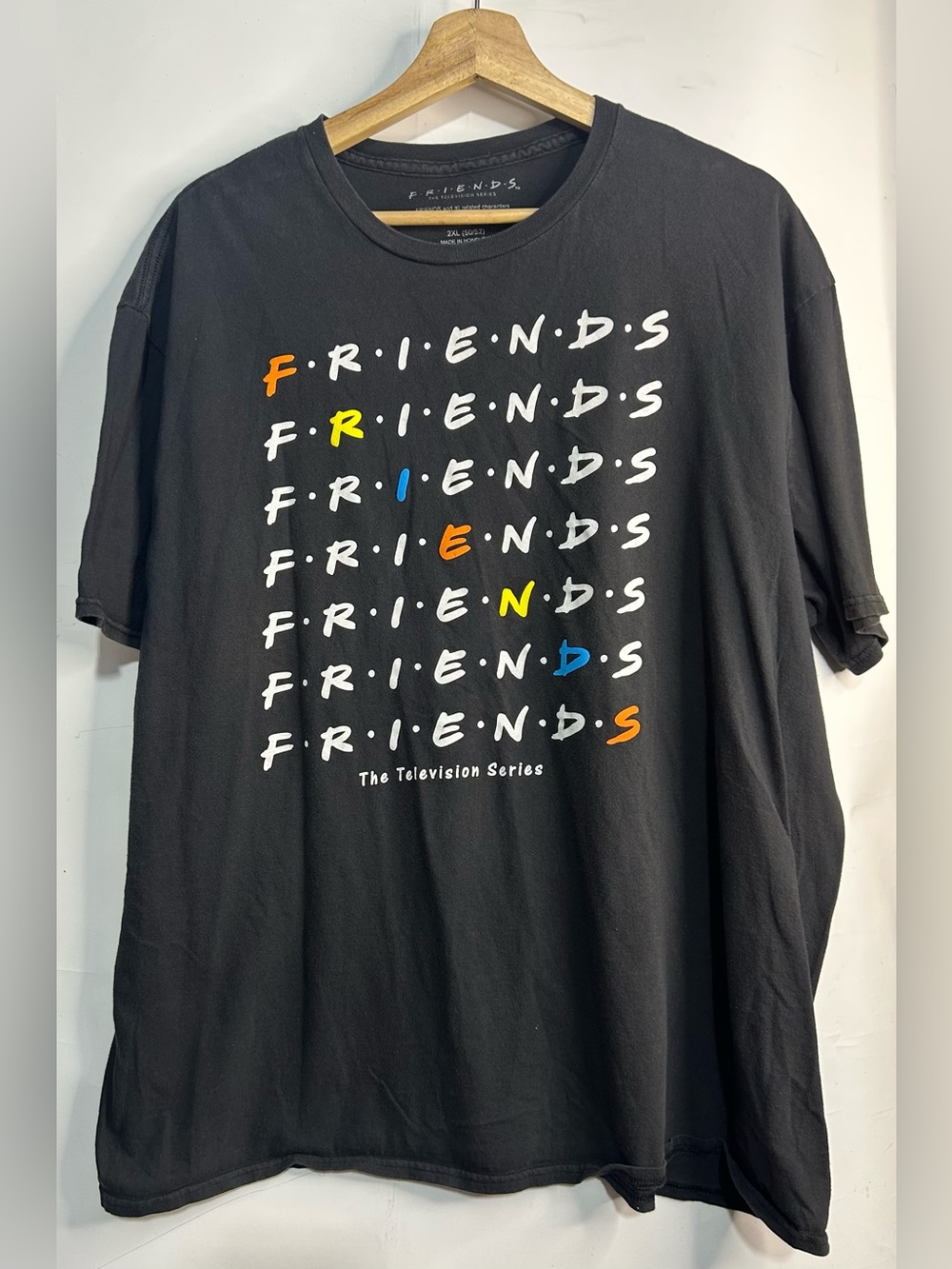 FRIENDS The Television Series Washed Black T-Shirt Men's 2XL (50-52)